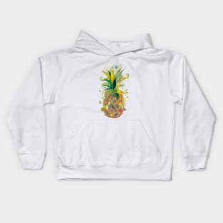 Drawing of a colorful pineapple in graffiti style Kids Hoodie